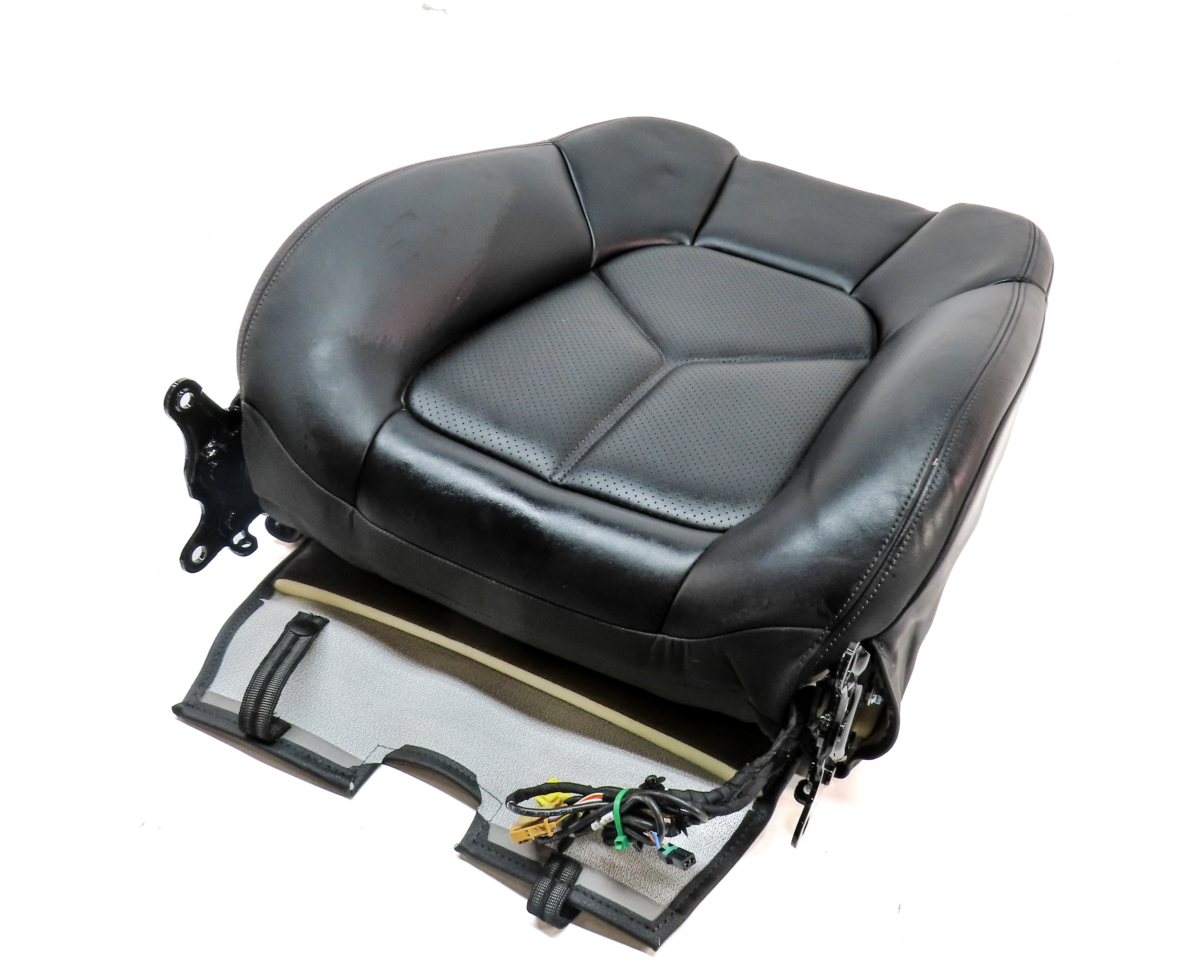 14 PORSCHE CAYENNE 958 FRONTLEFT DRIVER UPPER MEMORY HEATED SEAT CUSHION (Black) — exact item pictured